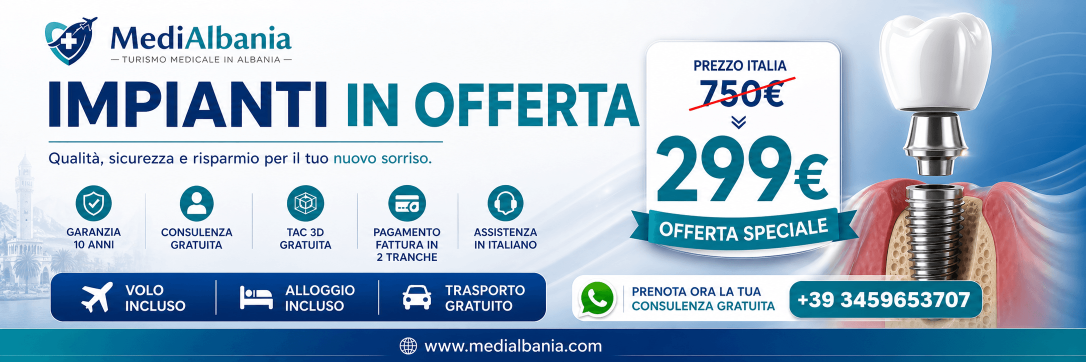 Promo impianti dentali in offerta Albania