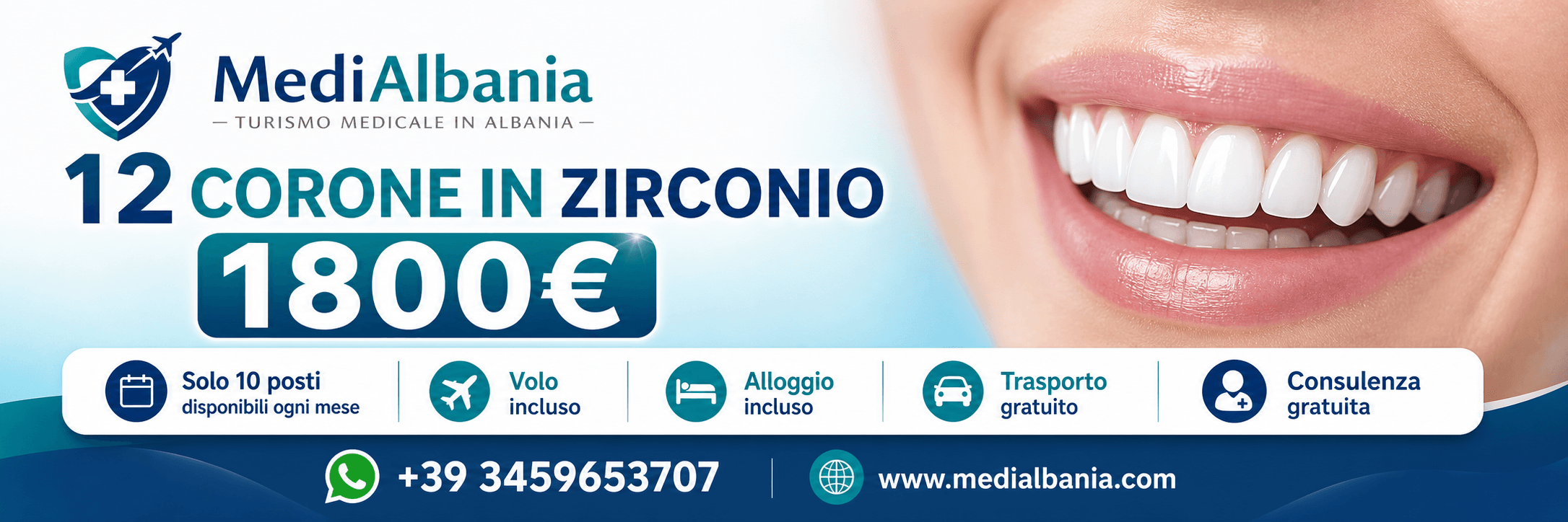 Promo 12 corone dentali in albania